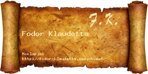 Fodor Klaudetta névjegykártya